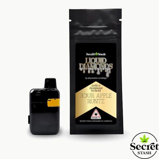 Secret Stash - Secret Stash | Disposable Cart | Liquid Diamonds | Sour Apple Runtz | 1g - 1