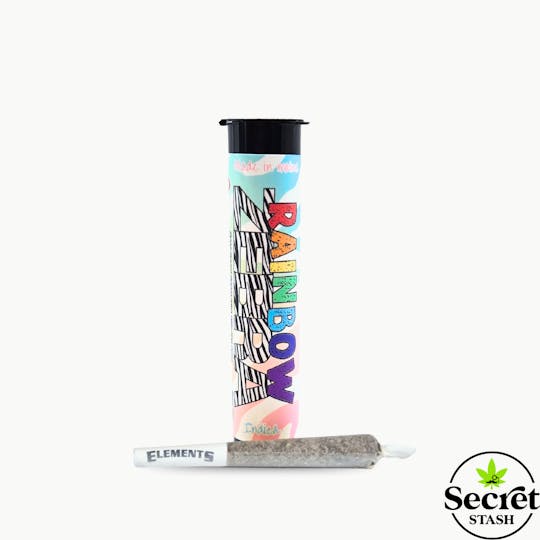 Secret Stash - Secret Stash | Full Bud Pre Roll | Rainbow Zebra | Half Gram - 1