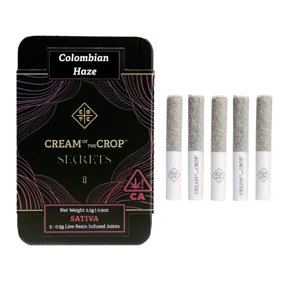 Cream of the Crop - COTC Secrets | Colombian Haze | Premium Infused Prerolls | 2.5g - 1