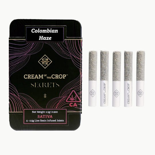 Cream of the Crop - COTC Secrets | Colombian Haze | Premium Infused Prerolls | 2.5g - 1