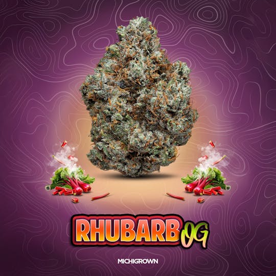 MICHIGROWN - RHUBARB OG - 3.5 GRAMS - PREMIUM FLOWER - JARS - 1