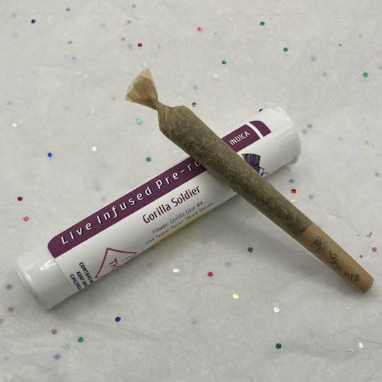 Ten Six Labs - Gorilla Soldier - Indica - LIVE Infused Pre-roll - 1