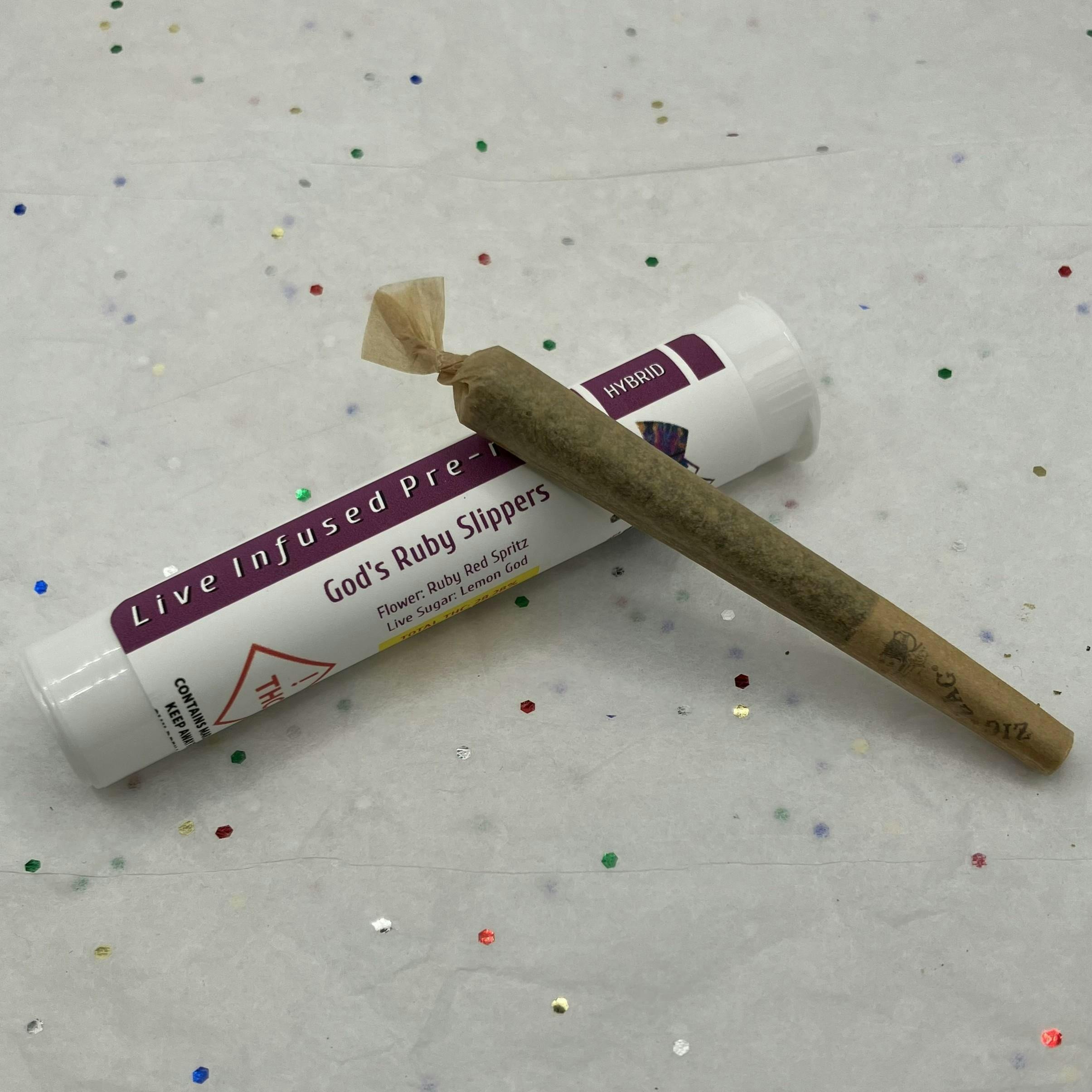 Ten Six Labs - God's Ruby Slippers - LIVE Infused Pre-roll - Hybrid - 1
