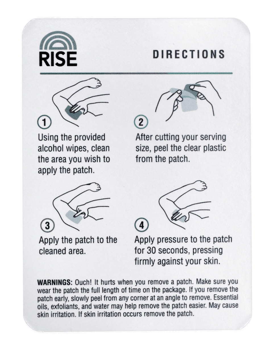 RISE - RISE - Transdermal Patch – CBD:THC - 40mg:10mg - 1