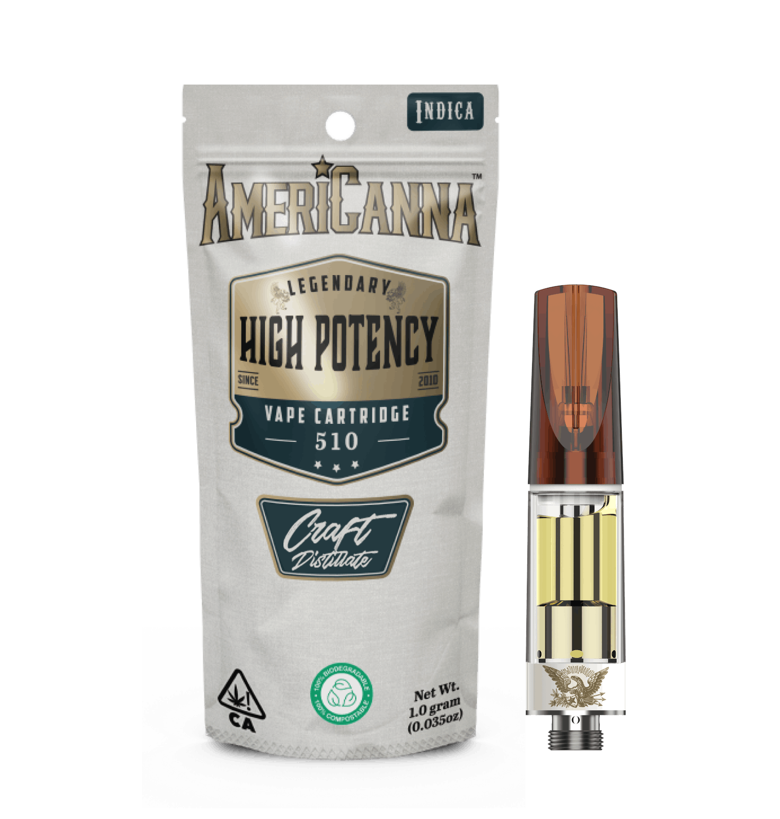 AmeriCanna - Orange Sauce 1g High Potency Distillate Vape Cart - 1