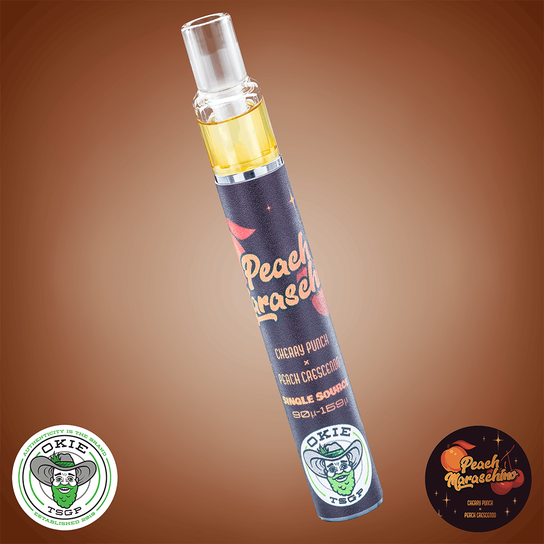 Okie TSGP - Peach Maraschino - 90µ-159µ - 0.5g Disposable Live Rosin Cart - 1