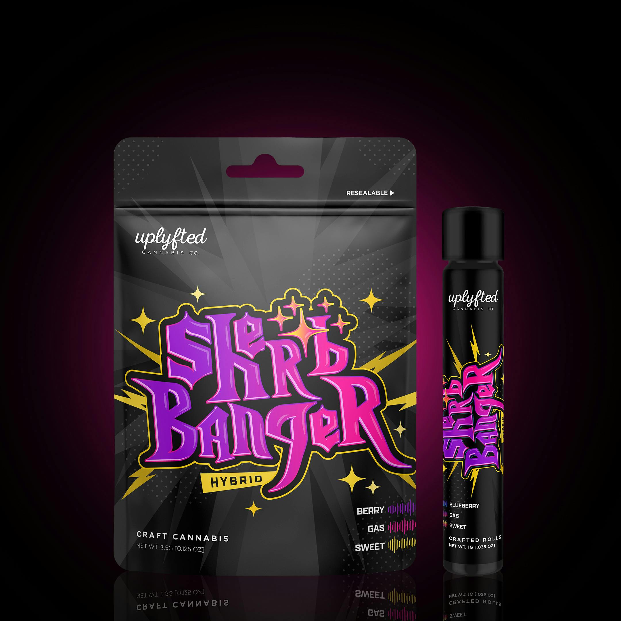 Uplyfted Cannabis Co - Sherbanger 1g Pre-roll - Indoor A-Nug Flower - No Shake or Trim - 1