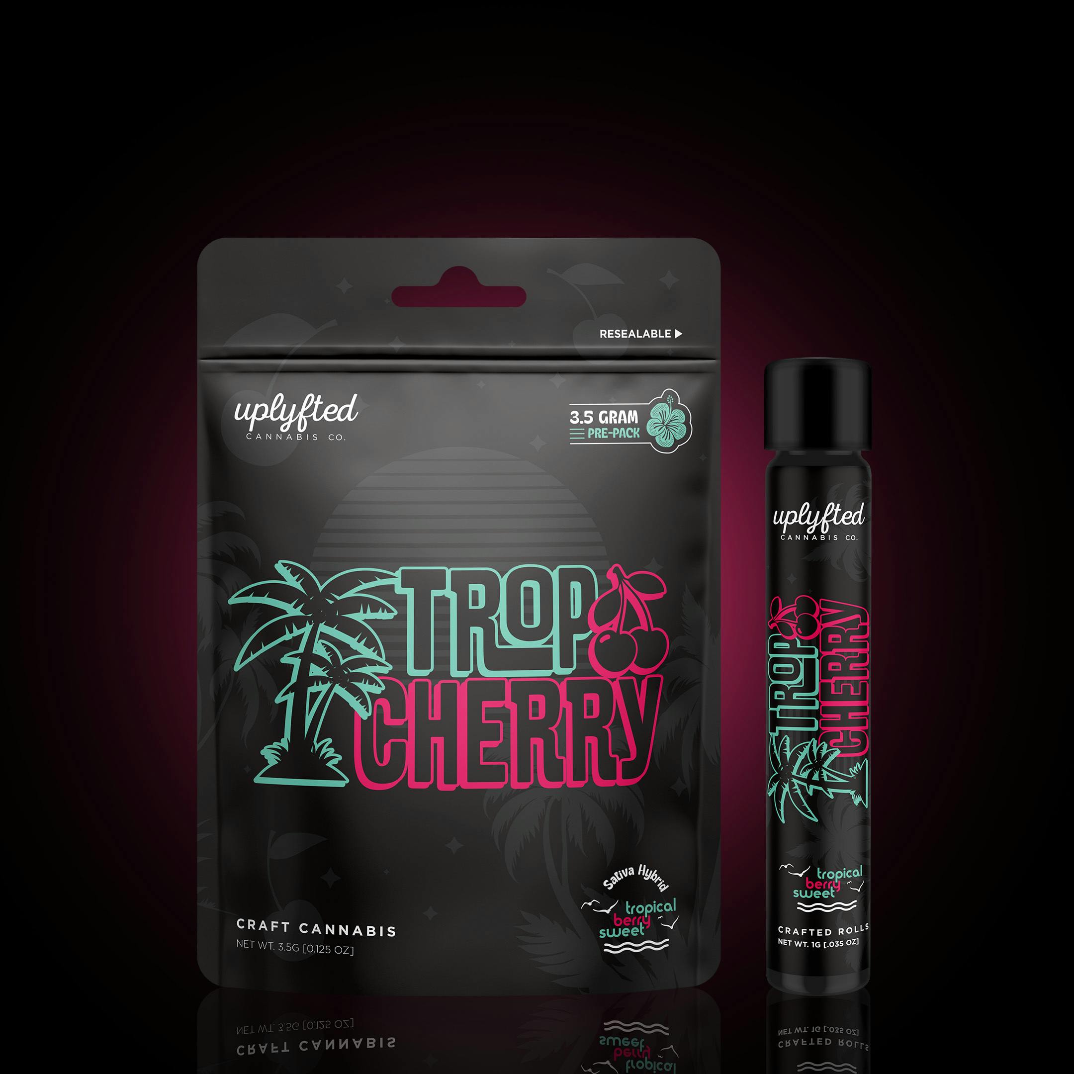 Uplyfted Cannabis Co - Trop Cherry 1g Pre-roll - Indoor A-Nug Flower - No Shake or Trim - 1