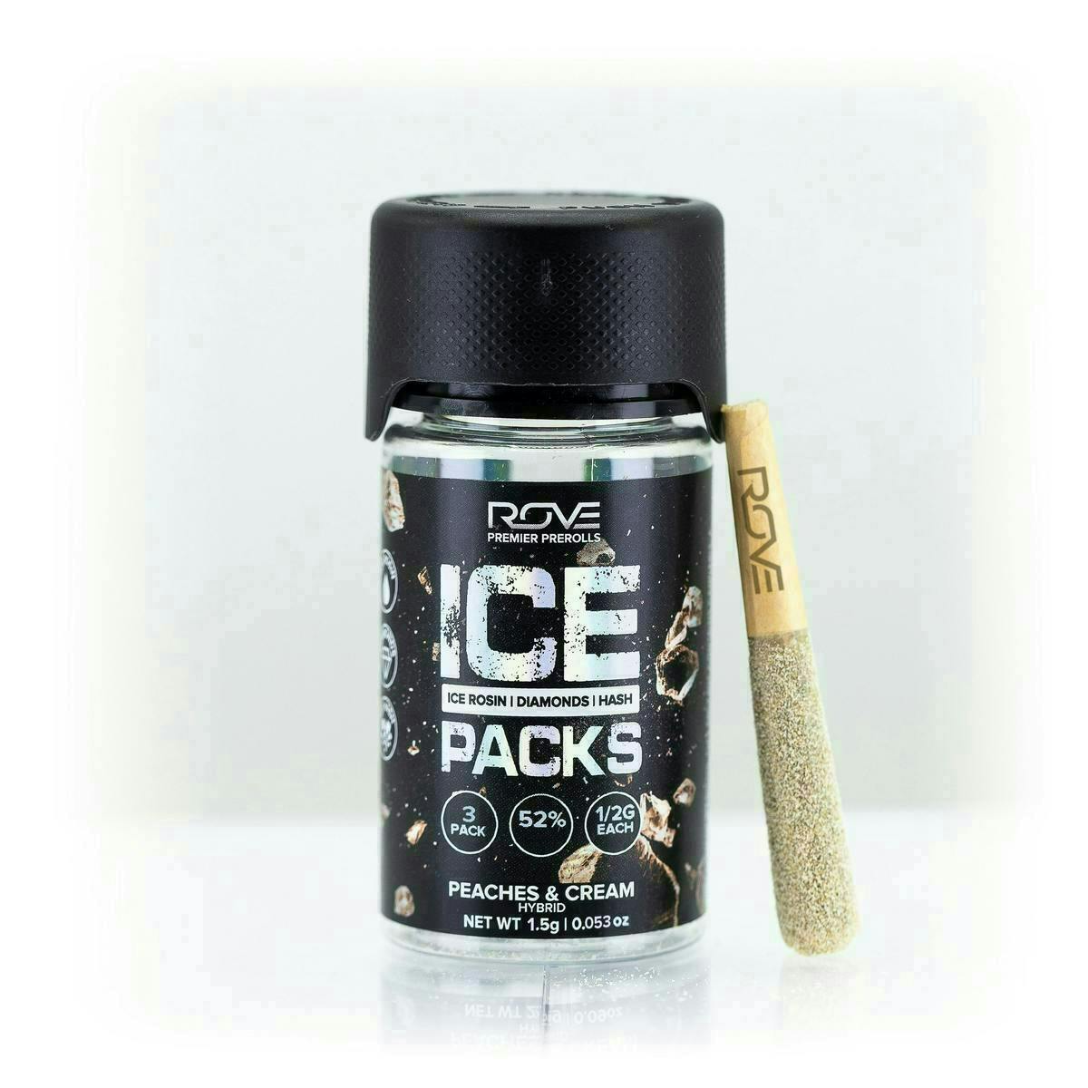 ROVE - Peaches & Cream | Ice Packs Rosin, Diamond, Hash Infused | 3pk | 1.5g - 1