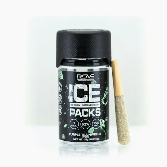 ROVE - Purple Trainwreck | Ice Packs Rosin, Diamond, Hash Infused | .5g 3pk - 1
