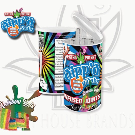 Kush House Brands - Dipp'd N Dabs - Infused Joints - Rainbow Belts - 5pk - 1