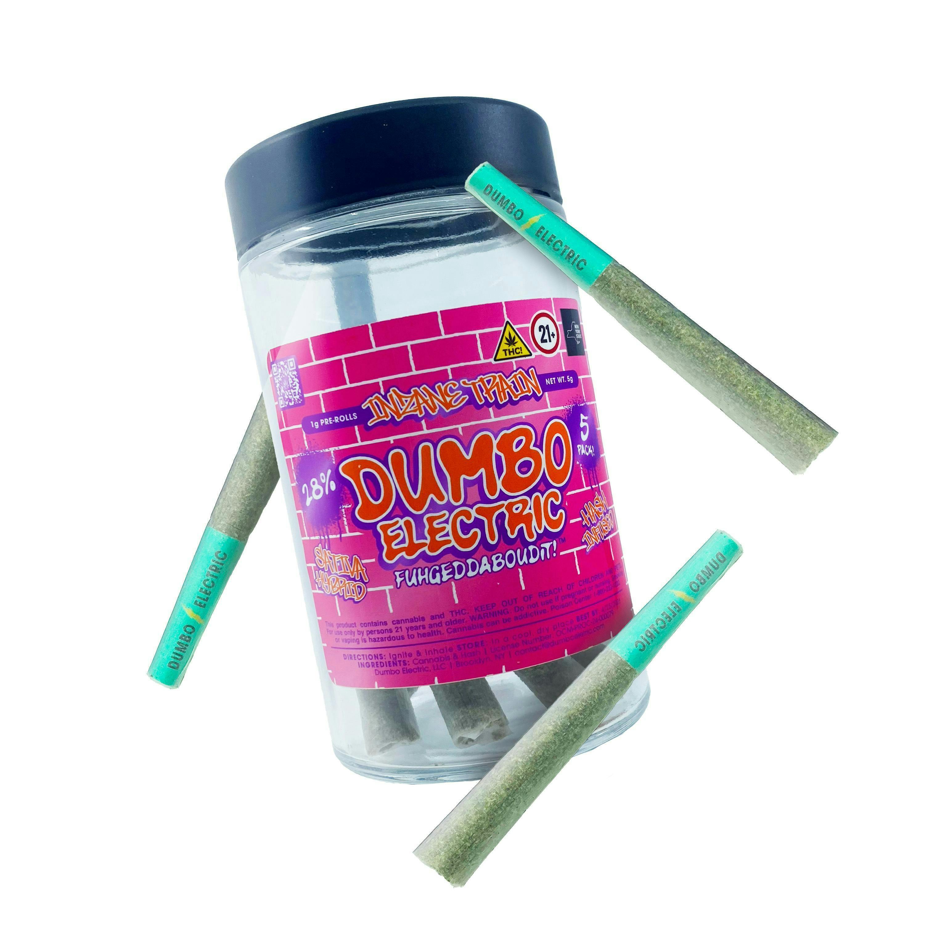 Dumbo Electric - Inzane Train | Infused Joints | 1g each | 5pk - 1