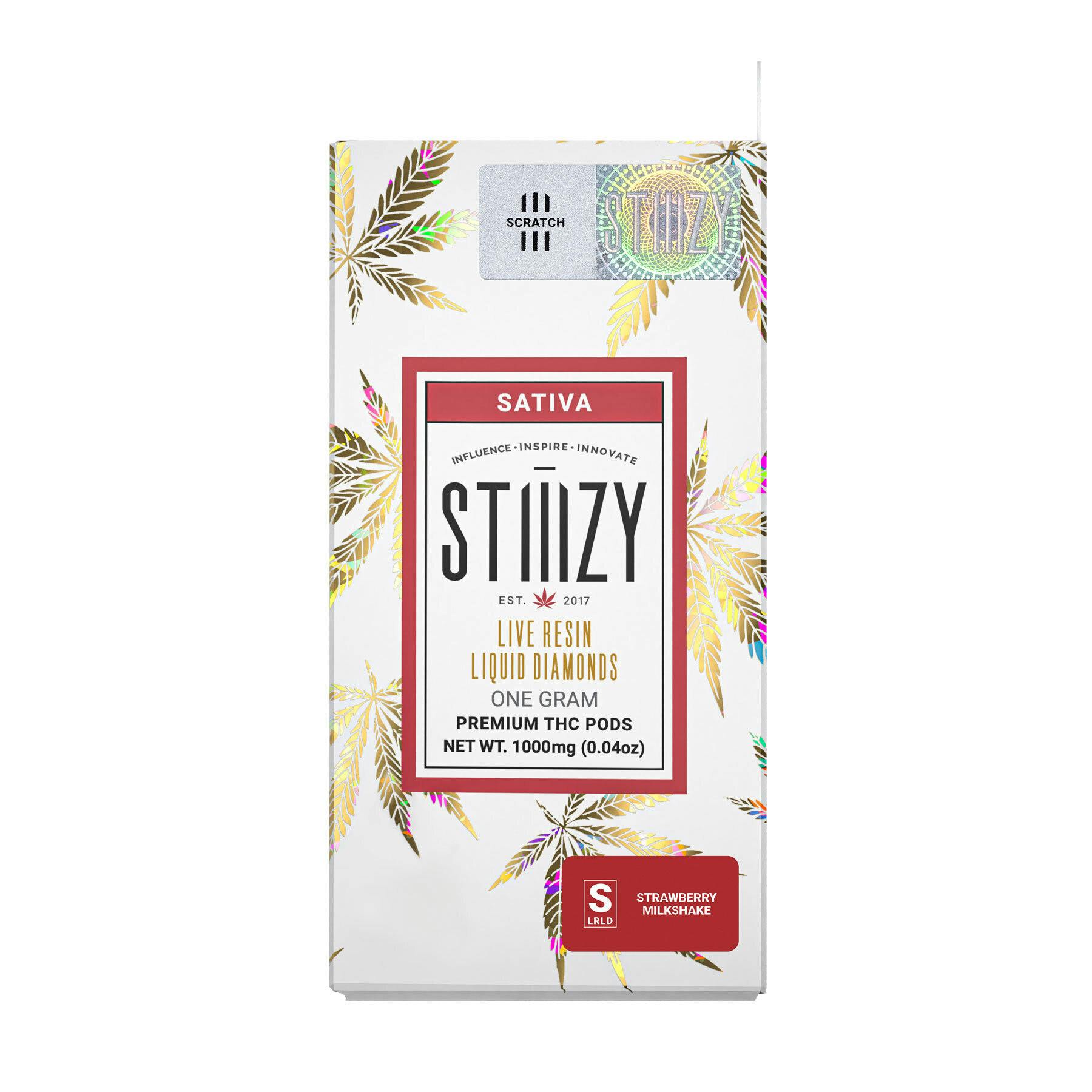 STIIIZY - Vape Cartridge - STRAWBERRY MILKSHAKE 1G Live Resin Liquid Diamonds Pod - 1