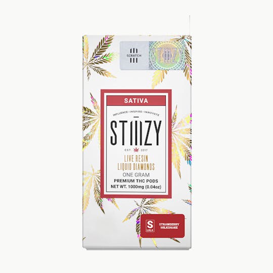 STIIIZY - Vape Cartridge - STRAWBERRY MILKSHAKE 1G Live Resin Liquid Diamonds Pod - 1