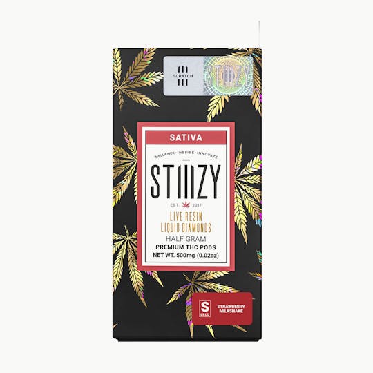 STIIIZY - Vape Cartridge - STRAWBERRY MILKSHAKE 0.5G Live Resin Liquid Diamonds Pod - 1