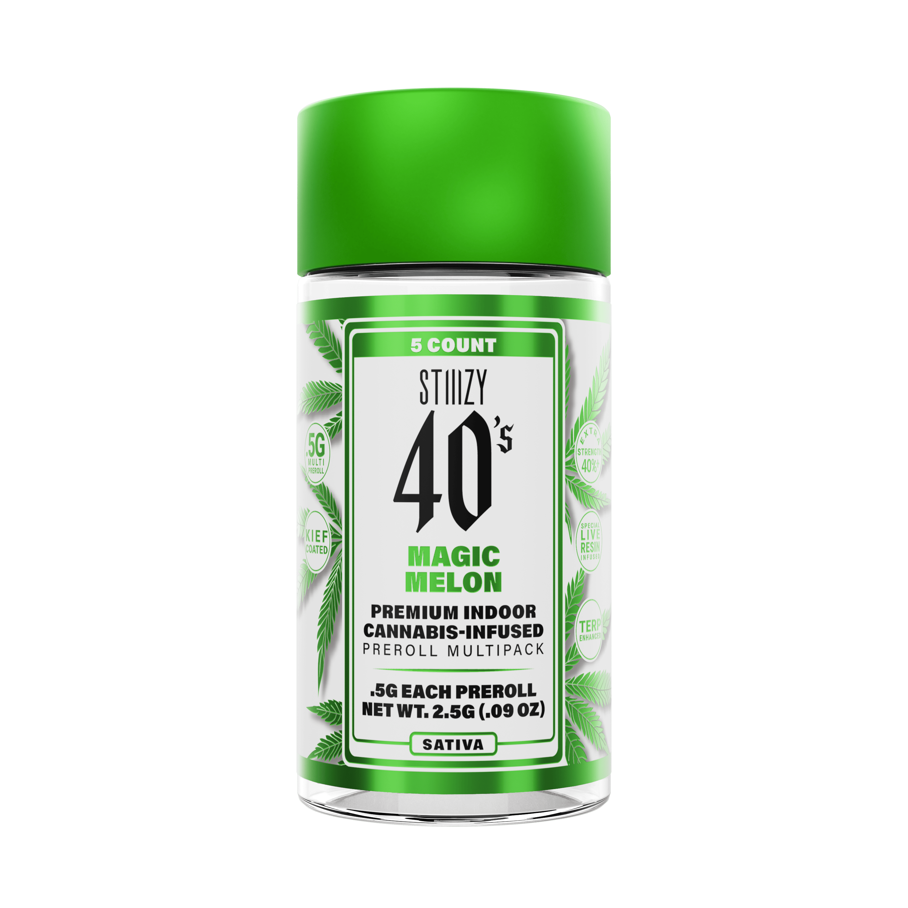 STIIIZY - - MAGIC MELON - .5G 40's Infused Preroll 5 Pack - 1