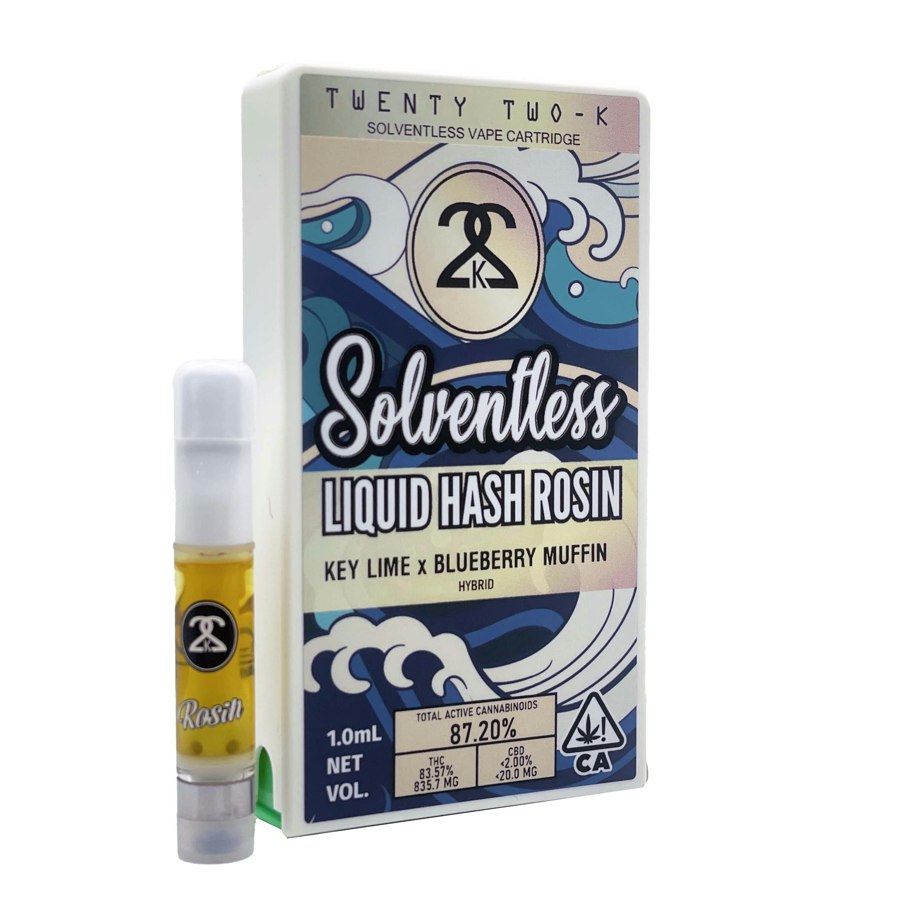 Twenty Two K / 22k - 22K - Key Lime x Blueberry Muffin - Liquid Hash Rosin - 1.0ml Cartridge - 1