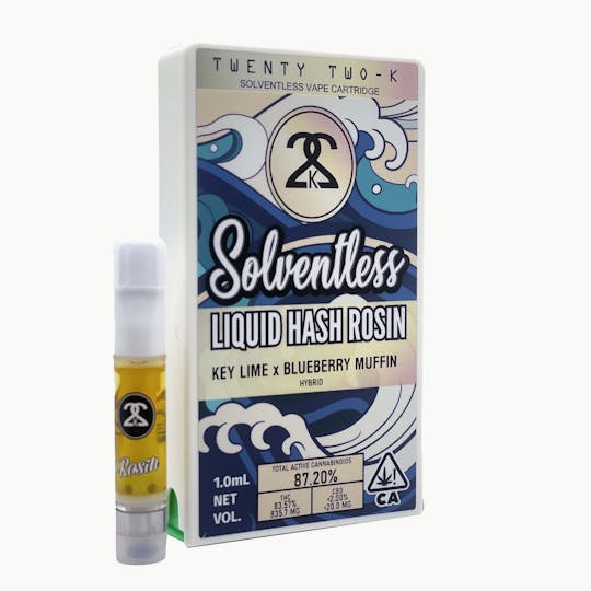 Twenty Two K / 22k - 22K - Key Lime x Blueberry Muffin - Liquid Hash Rosin - 1.0ml Cartridge - 1