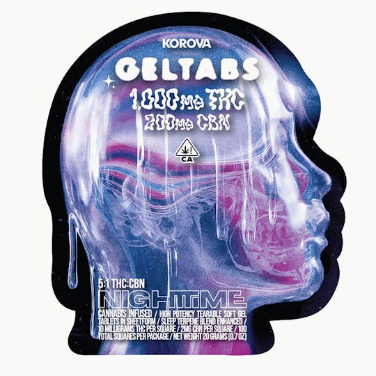 Korova - CBN GELTABS - 1,000mg THC / 200mg CBN Gummy - 1
