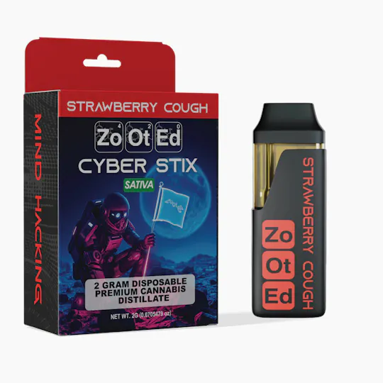 Zooted Brandz - MI - Strawberry Cough | Cyber Stick | Live Resin Disposable | 2g - 1