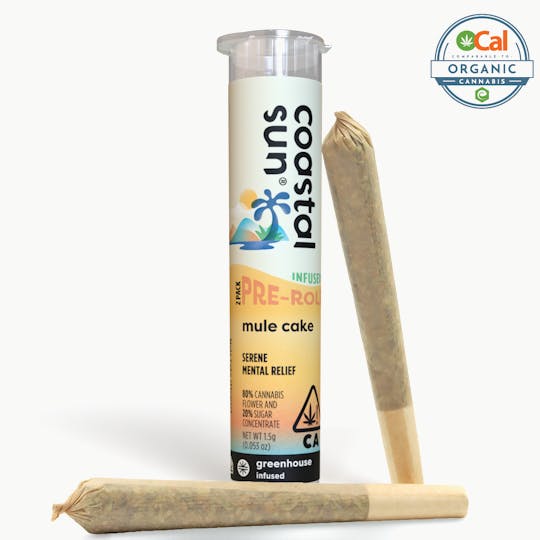 Coastal Sun - Mule Cake Infused Greenhouse 0.75 Pre-Roll 2pk 1.5g - 1