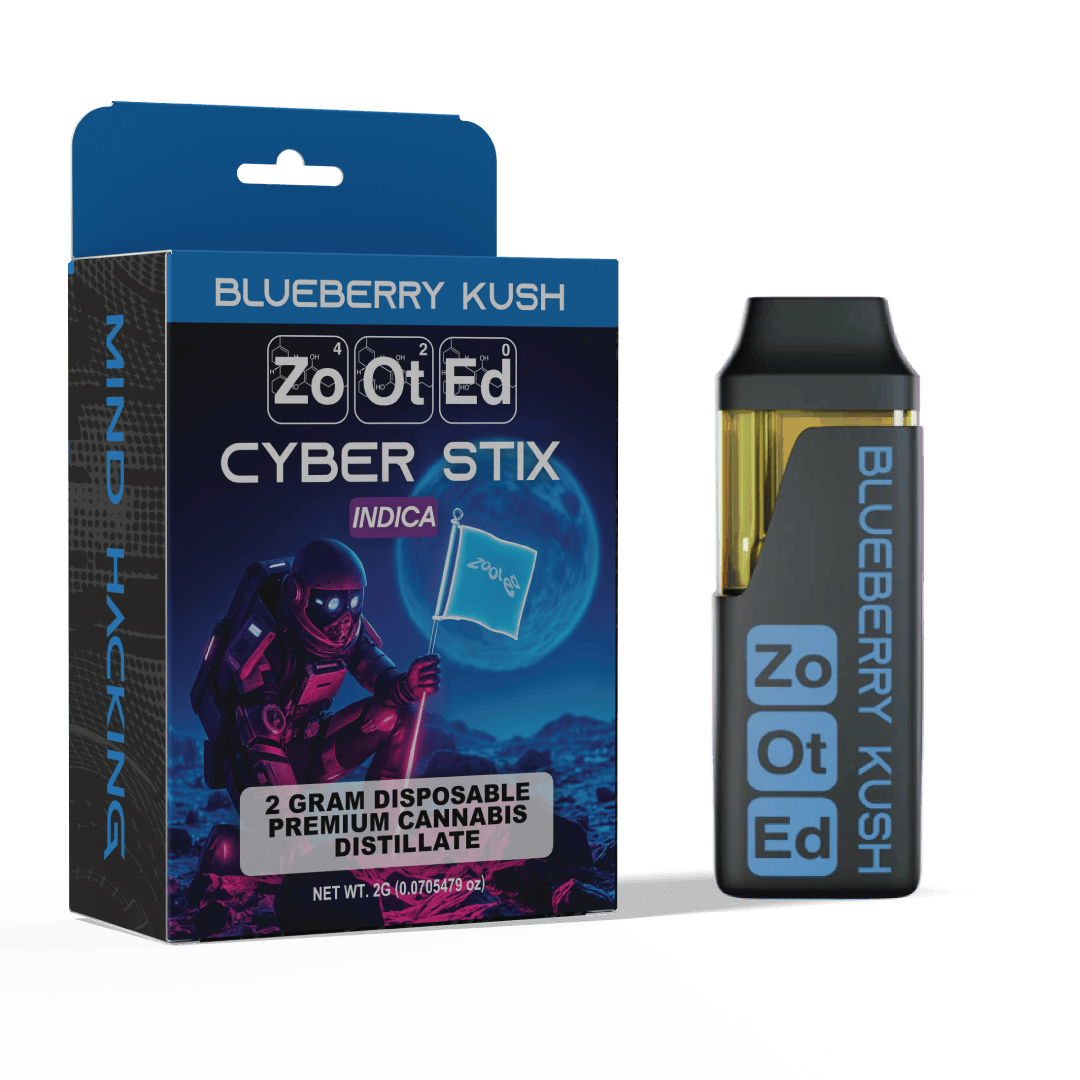 Zooted Brandz - MI - Blueberry Kush | Cyber Stick | Live Resin Disposable | 2g - 1