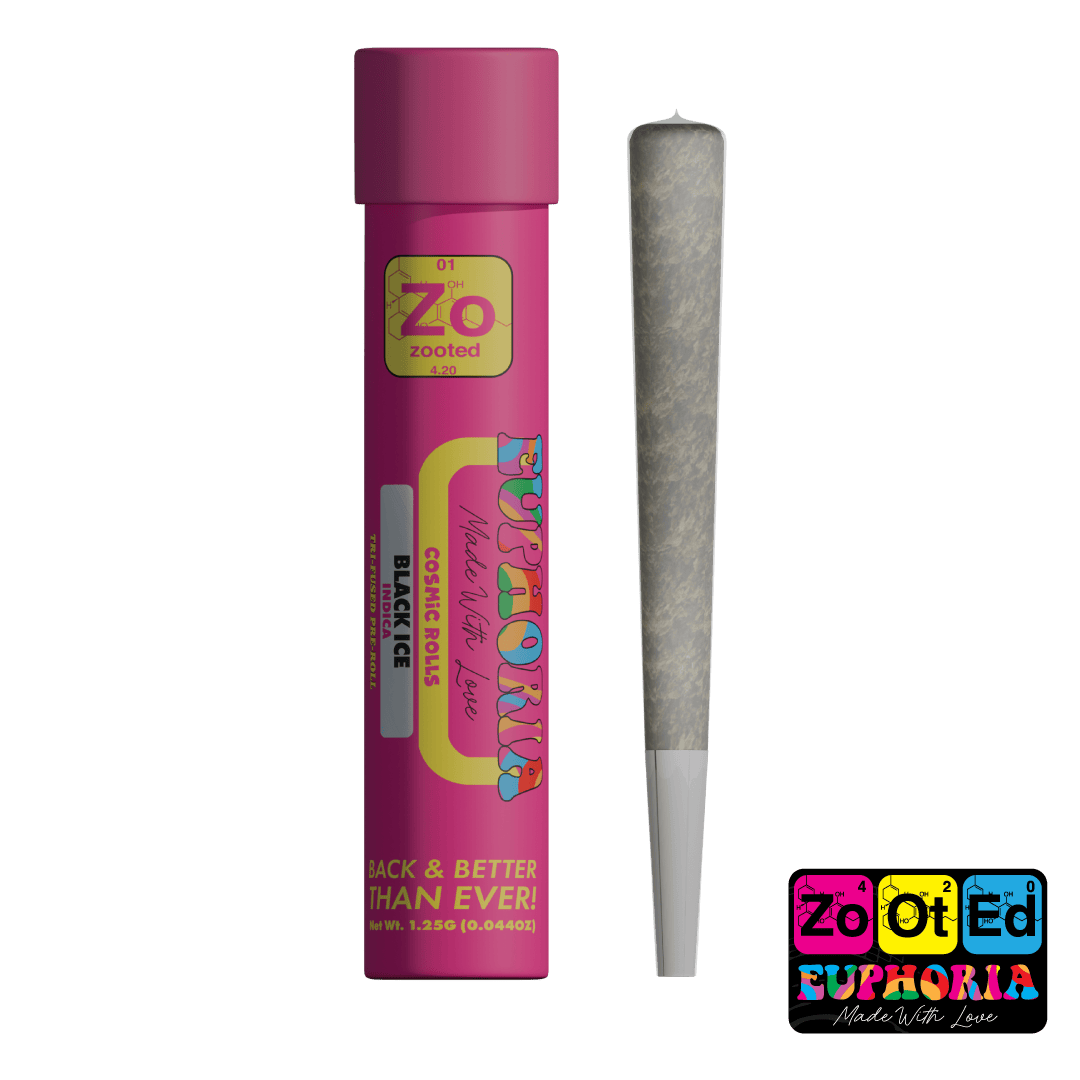 Zooted Brandz - MI - Black Ice | Cosmic Rolls | Infused Joint | 1.25g - 1