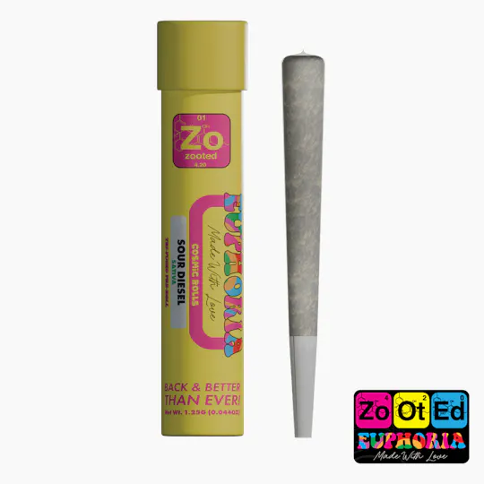 Zooted Brandz - MI - Sour Diesel | Cosmic Rolls | Infused Joint | 1.25g - 1