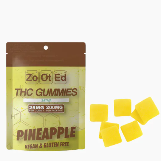 Zooted Brandz - MI - Pineapple | Infused Gummies | 200mg | 8ct | 25mg ea - 1
