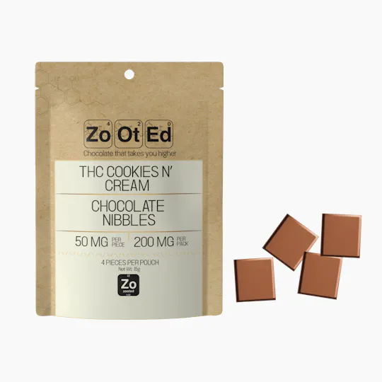 Zooted Brandz - MI - Cookies N' Cream Nibbles | Infused Chocolate Bites | 200mg | 4ct | 50mg ea - 1
