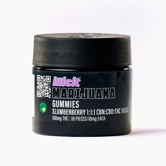 ILLICIT - Slumberberry 100mg Nighttime Gummies (1:1:1 CBN:CBD:THC) - 1