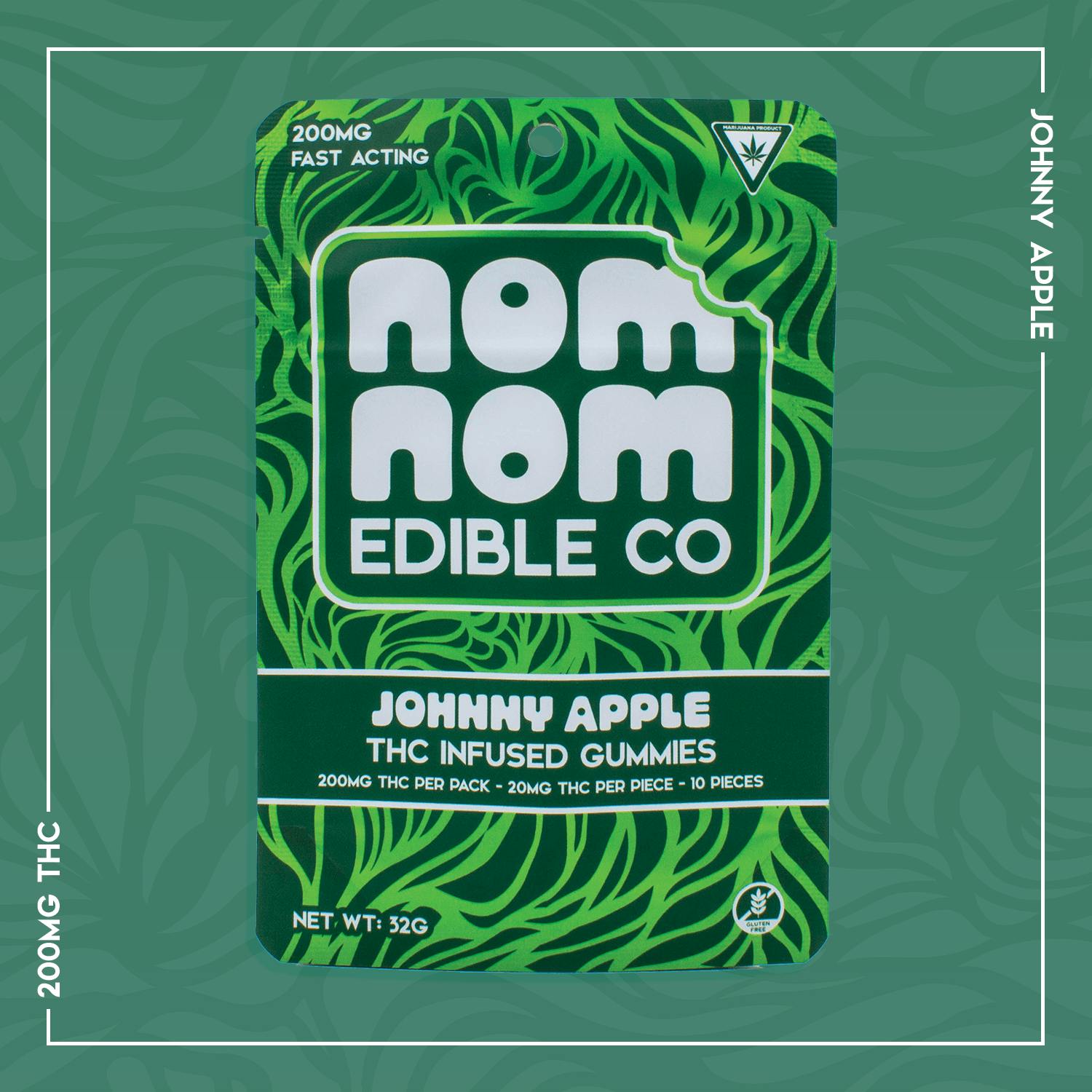 Nom Nom Edible Co - Nom Nom Gummies | Johnny Apple | 200mg - 1