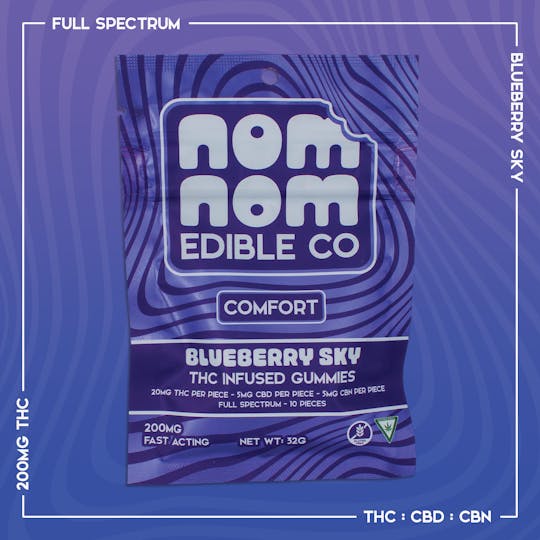 Nom Nom Edible Co - Nom Nom Gummies | Blueberry Sky | 200mg:50mg - 1