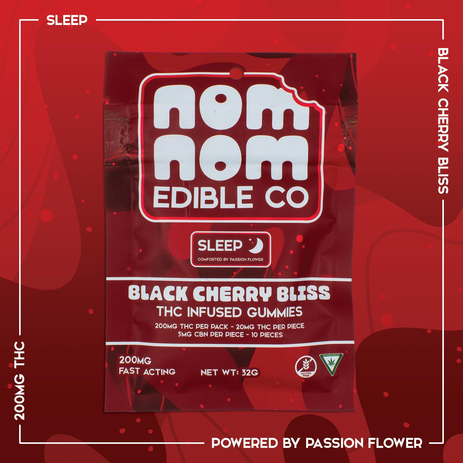 Nom Nom Edible Co - Nom Nom Gummies | Black Cherry Bliss | 200mg - 1