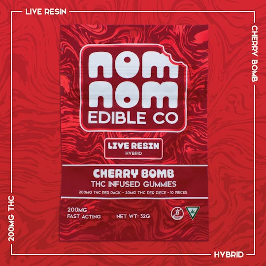 Nom Nom Edible Co - Nom Nom LR Gummies | Cherry Bomb | 200mg - 1