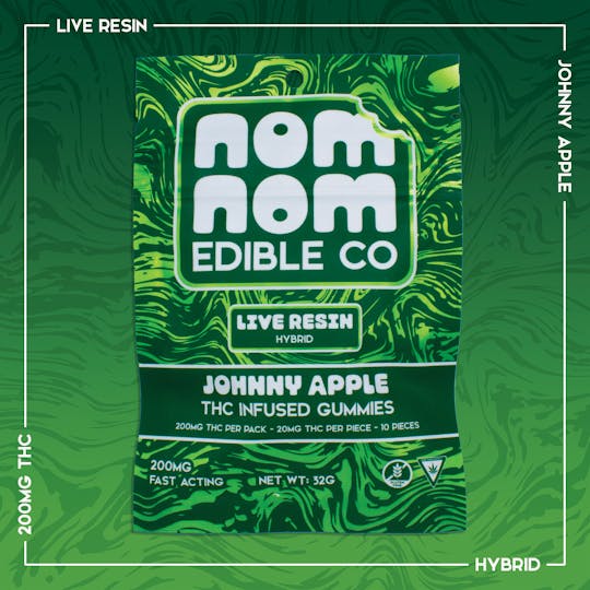 Nom Nom Edible Co - Nom Nom LR Gummies | Johnny Apple | 200mg - 1