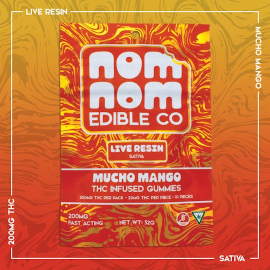 Nom Nom Edible Co - Nom Nom LR Gummies | Mucho Mango | 200mg - 1