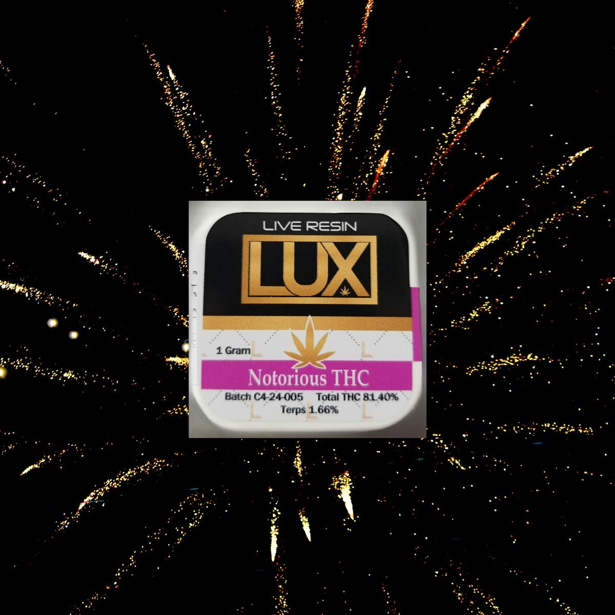 LUX Cannabis Company - LUX NOTORIOUS THC 1G LIVE RESIN - 1