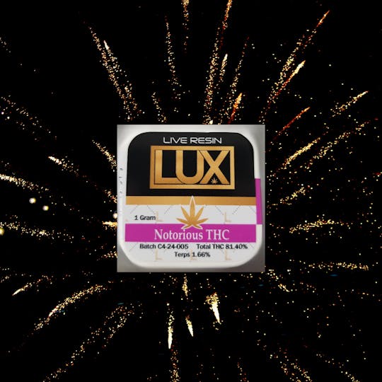 LUX Cannabis Company - LUX NOTORIOUS THC 1G LIVE RESIN - 1