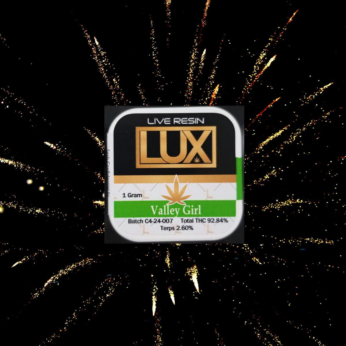 LUX Cannabis Company - LUX VALLEY GIRL 1G LIVE RESIN - 1