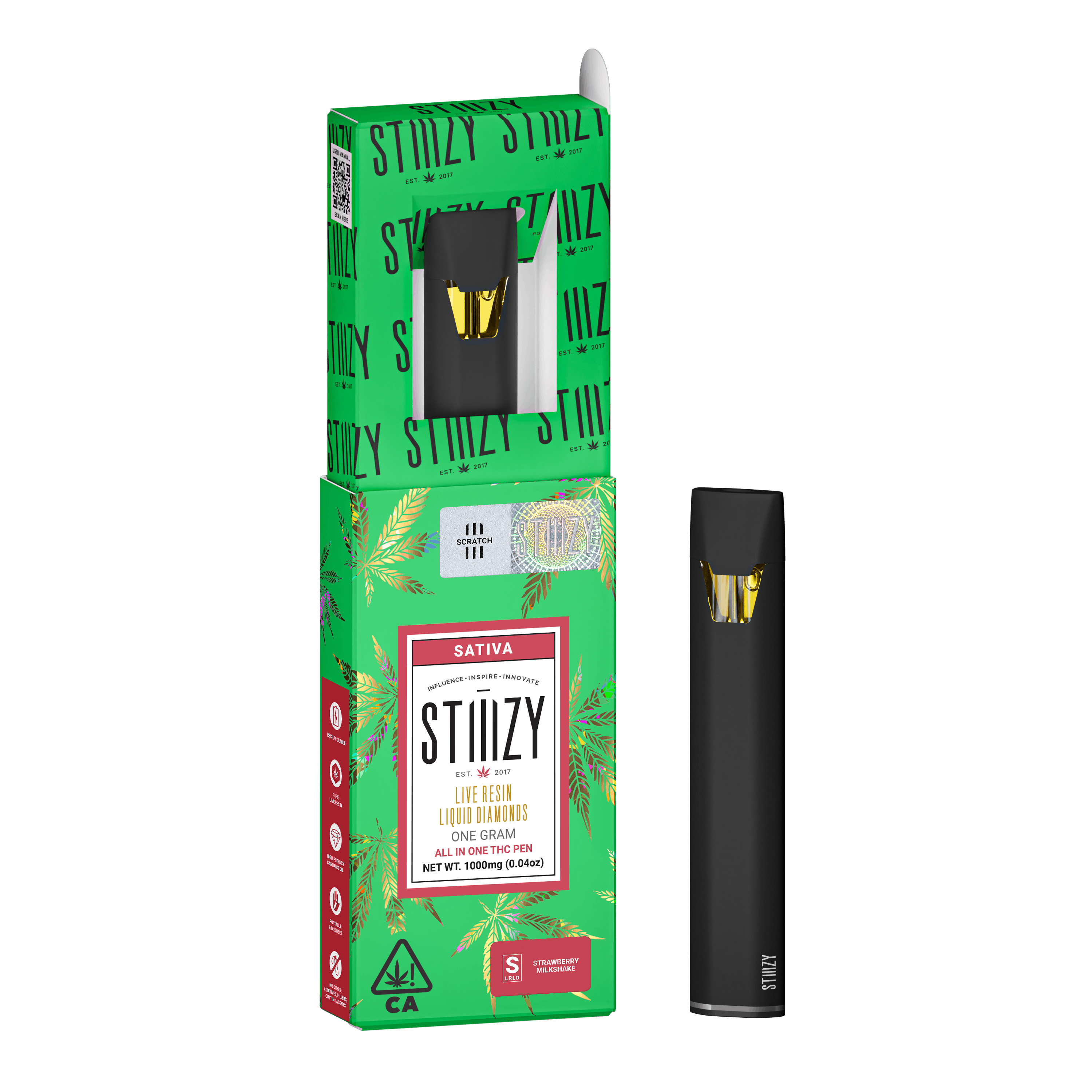 STIIIZY - Vape - STRAWBERRY MILKSHAKE 1G All-In-One - 1