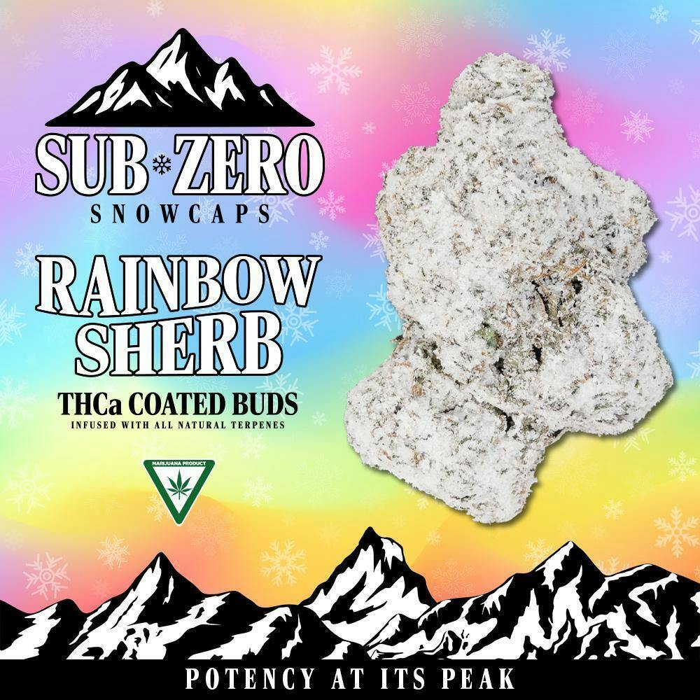 Sub-Zero Snowcaps - SZ SNOWCAPS | Rainbow Sherb | 14g THCA Flower - 1