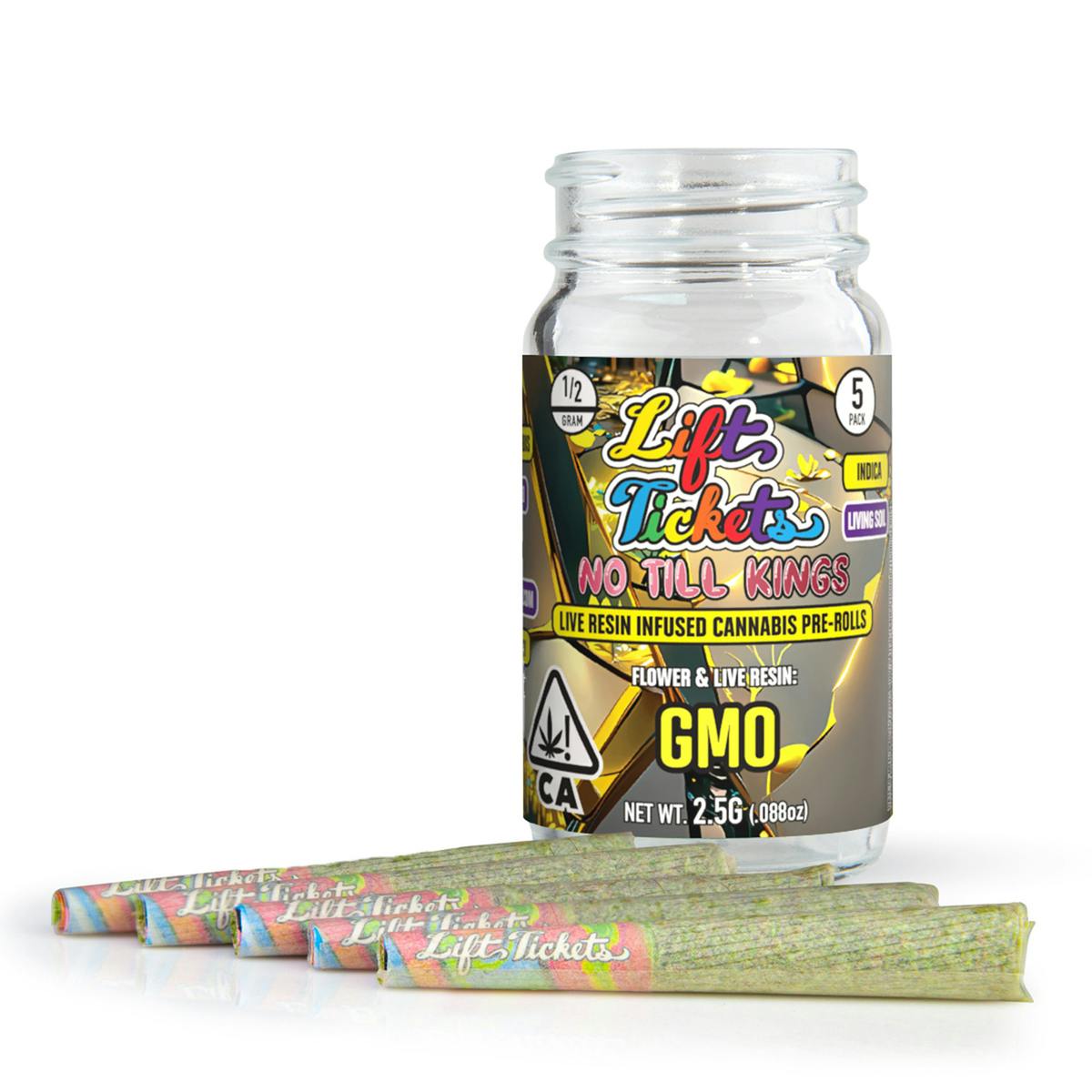 Lift Tickets - No Till Kings: GMO - 0.5g Infused Pre Roll Multipack (5) - 1