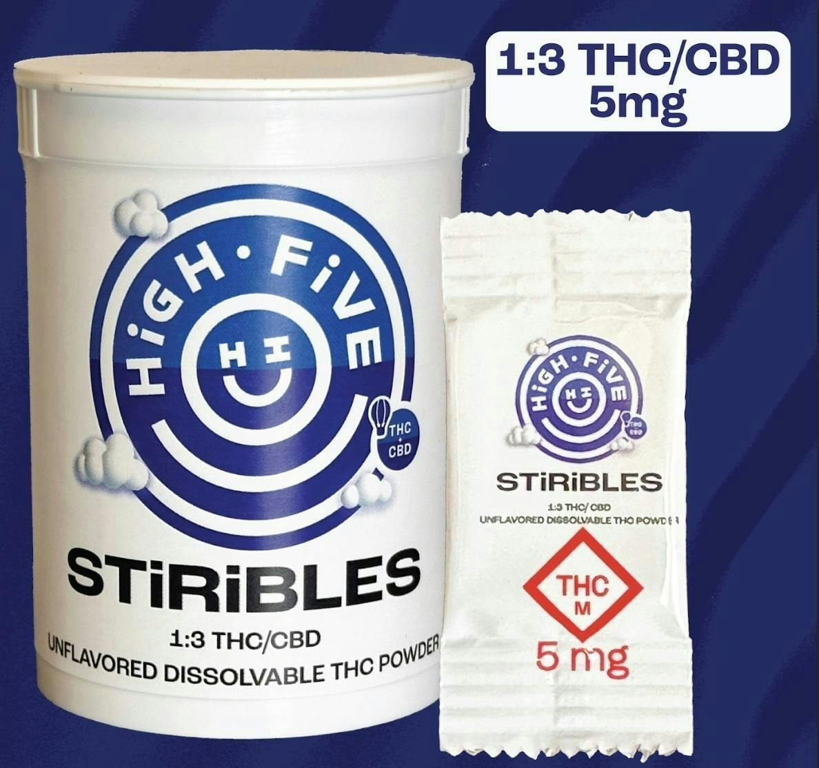 High Five Cannabis - High Five | Unflavored | Stiribles 1:3 | 5mg - 1