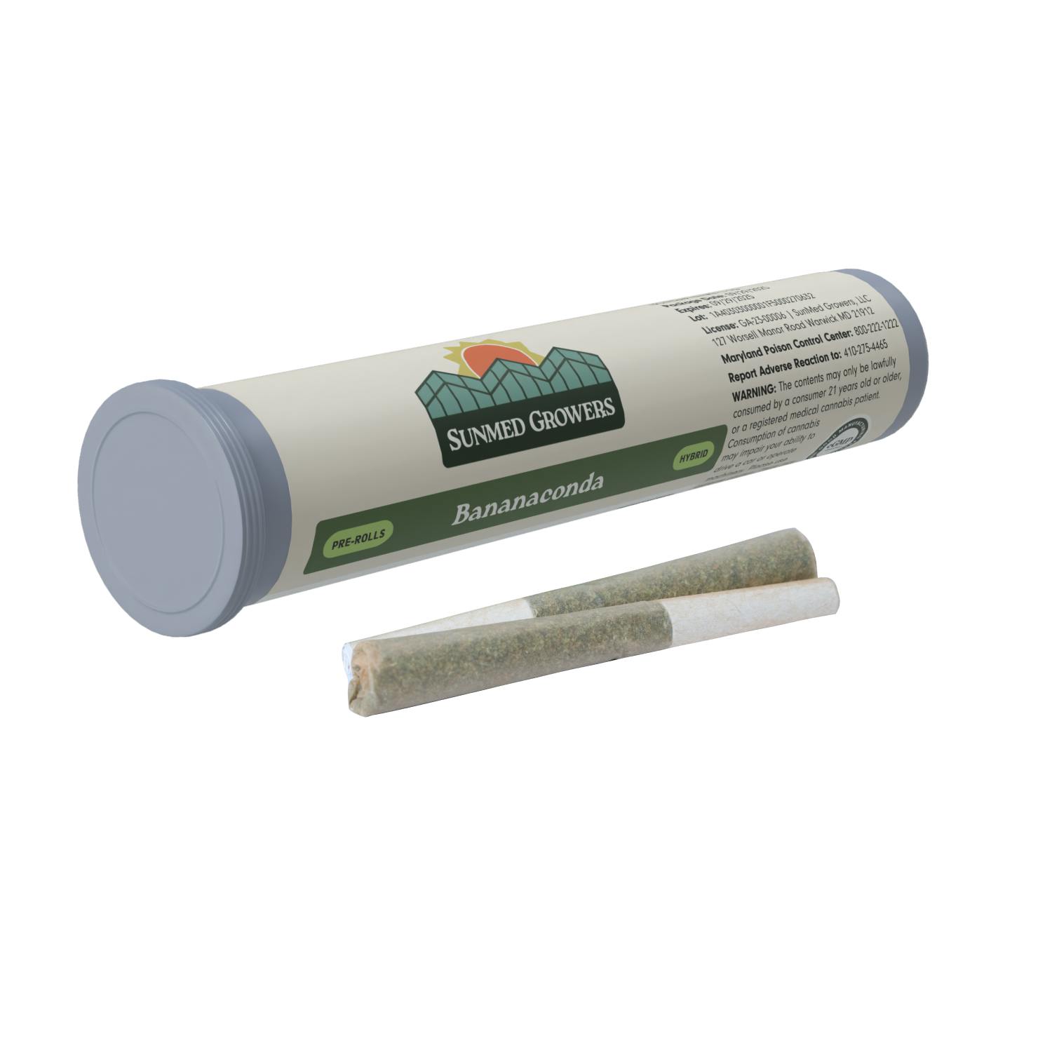 SunMed Growers - Bananaconda Pre Roll 0.5g/2 Pack - 1