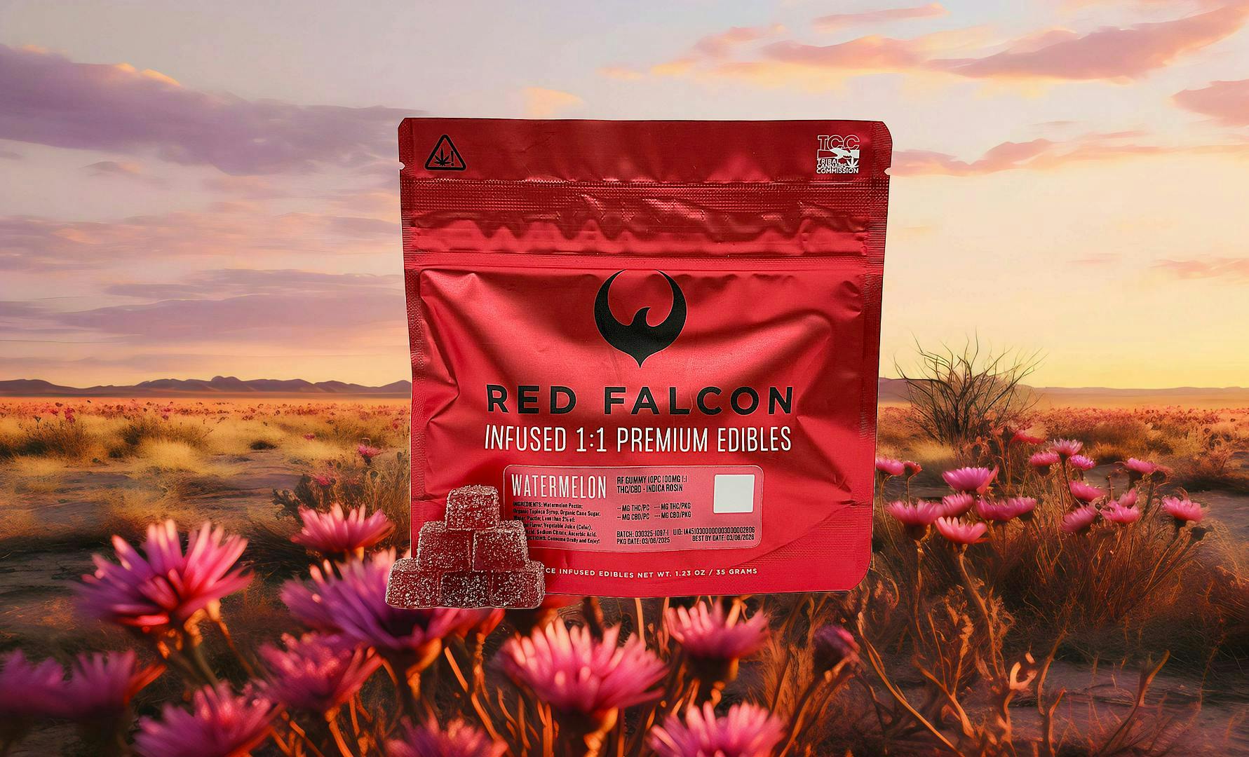 Red Falcon - RF | Watermelon Gummies 10pc | 100mg 1:1 THC/CBD - 1