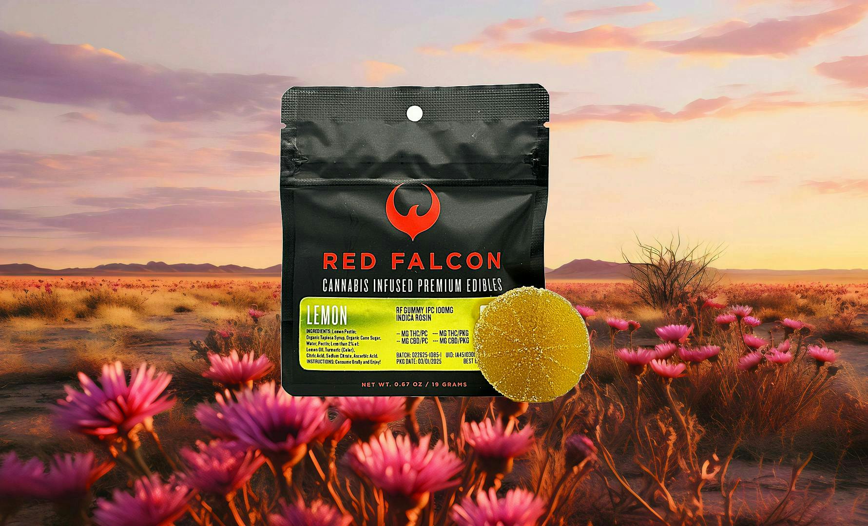 Red Falcon - RF | Lemon Gummy Coin 1pc | 100mg - 1