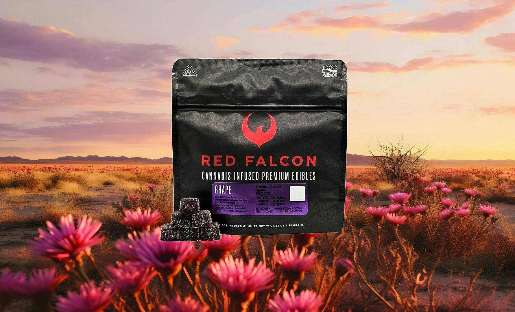 Red Falcon - RF | Grape Gummies 10pc | 100mg 1:1 THC/CBN - 1