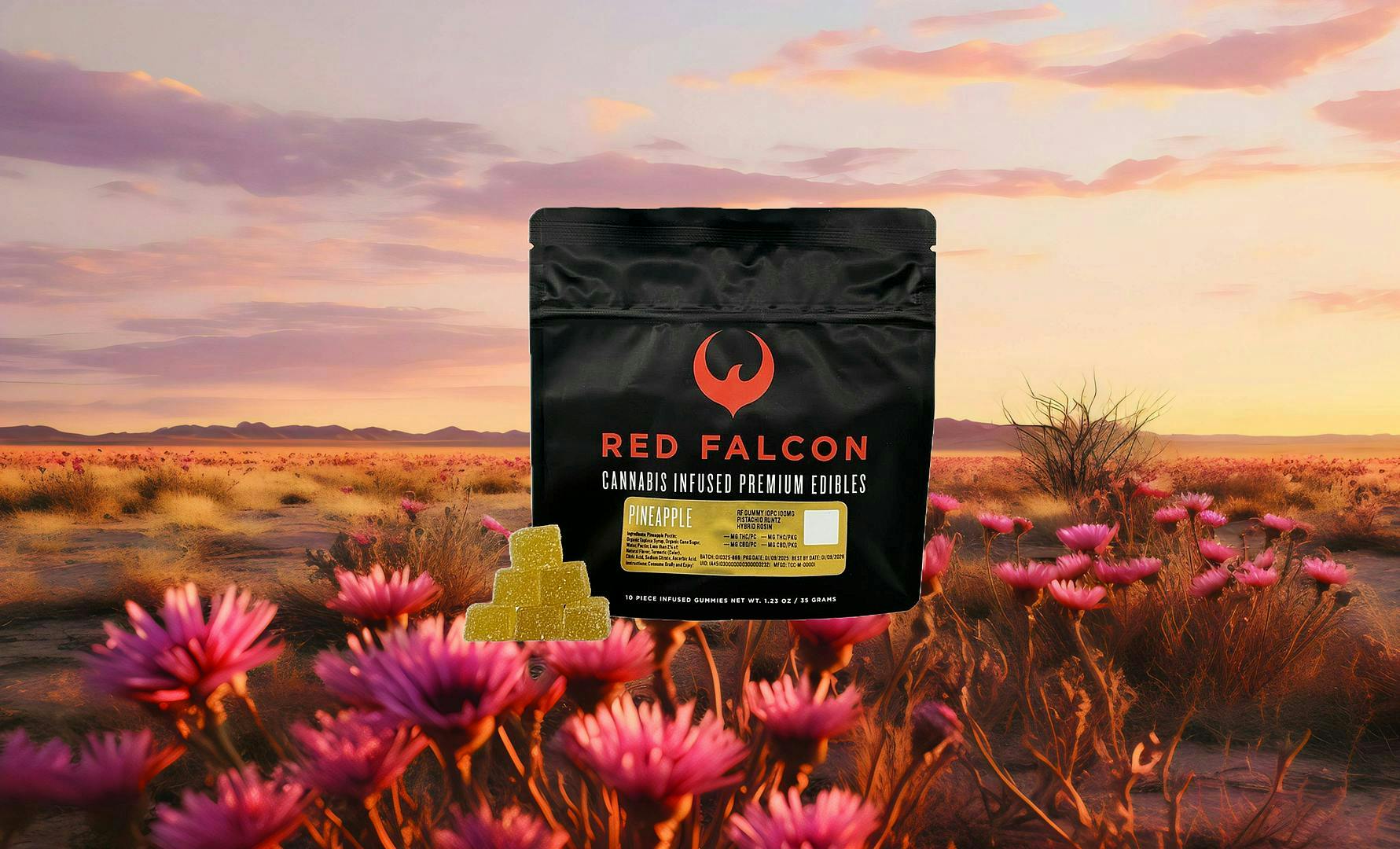 Red Falcon - RF | Pineapple Gummies 10pc | 100mg - 1
