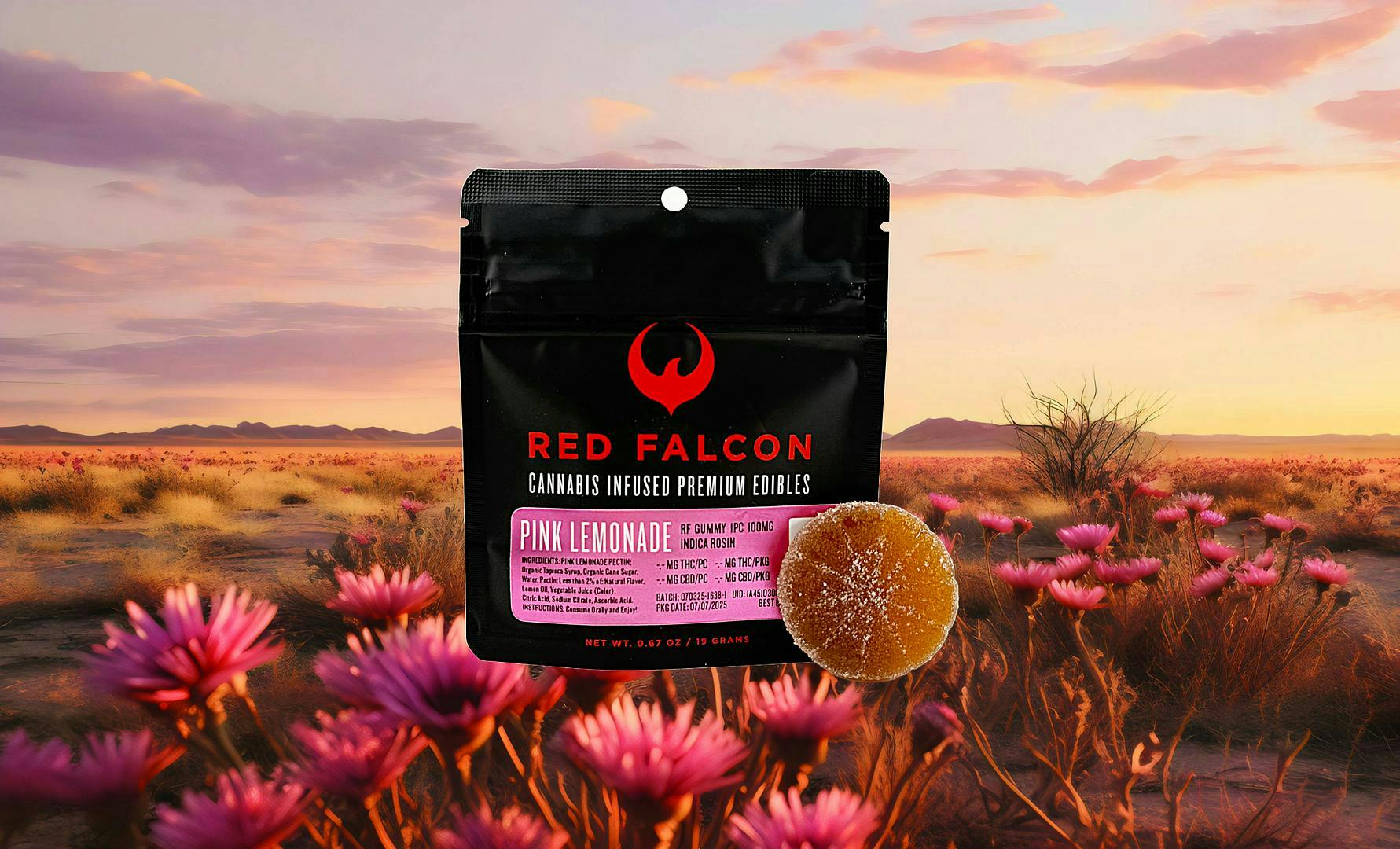 Red Falcon - RF | Pink Lemonade Gummy Coin 1pc | 100mg - 1